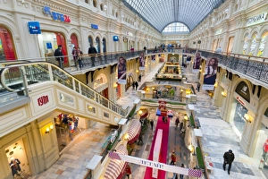 Moscow Prints: Interior of the GUM department store, Moscow, Russia, Europe