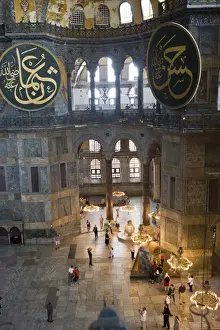 Lobby Prints: Interior of Haghia Sophia, UNESCO World Heritage Site, Istanbul, Turkey, Europe