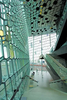 Concert Hall Prints: Interior of the Harpa concert hall, Reykjavik, Iceland, Polar Regions