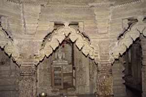 Jain Prints: Interior of Jain Temple in the old city