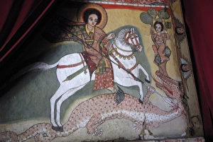Killing Prints: Interior, Kebran Gabriel monastery, Lake Tana, Ethiopia, Africa