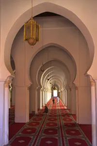 Carpet Prints: Interior of Koutoubia Mosque, Marrakech, Morocco, North Africa, Africa