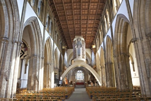 Cardiff Prints: Interior, Llandaff Cathedral, Llandaff, Cardiff, Wales, United Kingdom, Europe