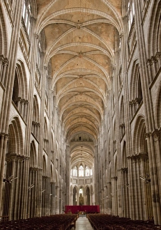 Rouen Prints: Interior looking east, Rouen Cathedral, Rouen, Upper Normandy, France, Europe