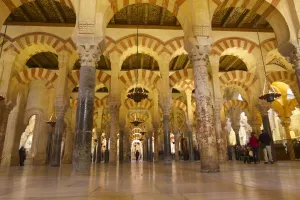 Moorish Prints: Interior of Mezquita (Great Mosque) and Cathedral, UNESCO World Heritage Site, Cordoba