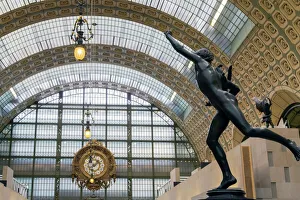 Clock Prints: Interior of Musee D Orsay Art Gallery, Paris, France, Europe
