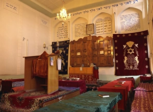 Uzbekistan Prints: The interior of the New Synagogue in Bukhara, Uzbekistan, Central Asia, Asia