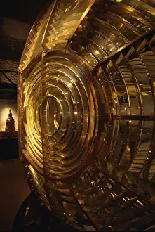 Ushant Prints: Interior of the Ouessant island lighthouse and Fresnel lens museum in Brittany