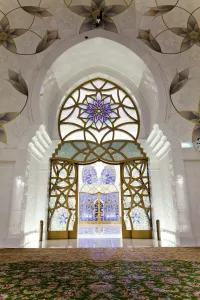 Mosques Prints: Interior of the prayer hall of Sheikh Zayed Bin Sultan Al Nahyan Mosque