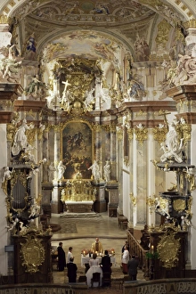 Austria Prints: Interior of Roccoco Abbey church, Linz, Austria, Europe