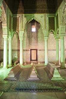 Interior of the Saadien Tombs, Marrakech, Morocco, North Africa, Africa