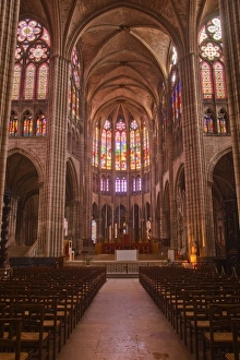 Altar Prints: The interior of Saint Denis basilica in Paris, France, Europe