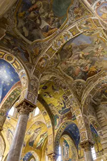 Biblical Event Prints: Interior of the Santa Maria dell Ammiraglio church (also called La Martorana ), Palermo