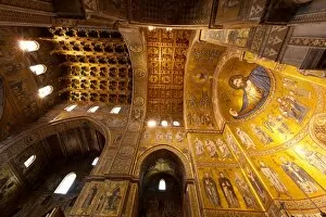 Palermo Gallery: Interior, Santa Maria Nuova Cathedral, Monreale, Palermo, Sicily, Italy, Europe
