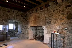 Scottish Border Prints: Interior of Smailholm Tower dating from the 16th century near Kelso