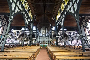 Anglican Prints: Interior of the St. Georges Cathedral, one of the largest wooden churches in the world