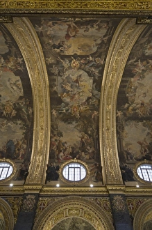 Ceilings Prints: Interior of St. Johns Co-Cathedral, Valletta, Malta, Europe