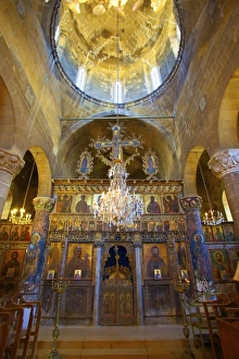 Chandelier Prints: Interior of St. Mamas Monastery, Guzelyurt, North Cyprus, Cyprus, Europe