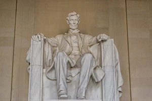 Politics Prints: Interior view of the Lincoln statue in the Lincoln Memorial