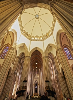 Nave Prints: Interior view of the Sao Paulo See Metropolitan Cathedral, Praca da Se, City of Sao Paulo