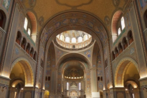 Religious Icon Prints: Interior of Votive Church, Szeged, Southern Plain, Hungary, Europe