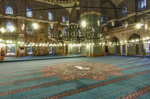Traditionally Turkish Prints: Interior of Yeni Cami (New Mosque), Istanbul Old city, Turkey, Europe