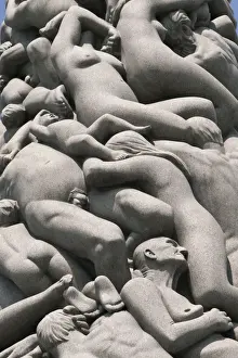 Traditionally Norwegian Prints: Intertwined human figures, detail of the Monolith by Gustav Vigeland