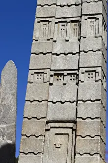 Stele Prints: Intricate carvings and false door at the base of King Ezanas stele
