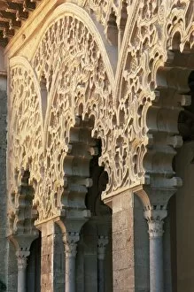 Intricately carved Moorish architecture lining the