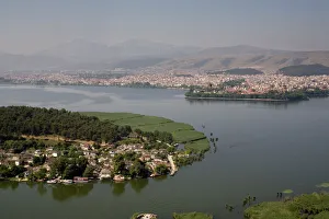 Epiros Prints: Ioannina, Lake Pamvotis and island, Epiros, Greece, Europe