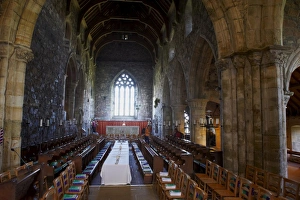 Iona Abbey Prints: Iona Abbey, inside the church, Isle of Iona, Scotland, United Kingdom, Europe