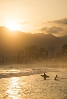 Ipanema Beach at sunset, Rio de Janeiro, Brazil, South America