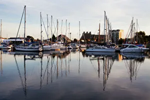 Marinas Prints: Ipswich Haven Marina at sunset, Ipswich, Suffolk, England, United Kingdom, Europe