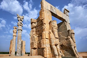 Old Ruins Gallery: Iran, Fars Province, Persepolis, Achaemenid archeological site, Propylon, Gate of all Nations