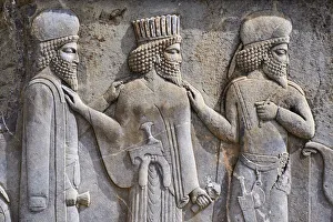 Iran, Fars Province, Persepolis, World Heritage of the UNESCO, staircases of Apadana