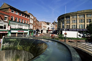 Derby Prints: Iron Gate and Market Place, Derby, Derbyshire, England, United Kingdom, Europe