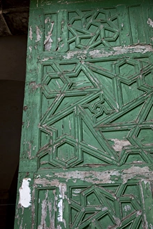 Images Dated 23rd February 2009: Islamic design and architecture on old green door, Jerusalem, Israel, Middle East