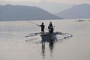 Fishing Prints: Island of Coron, Calamian archipelago, Palawan, Philippines, Southeast Asia, Asia