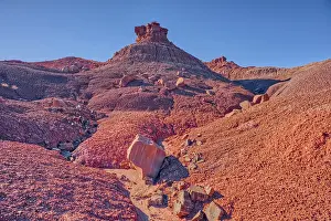 Discover Prints: An island of rock in an unnamed canyon that leads to Dead Wash in Petrified Forest National Park