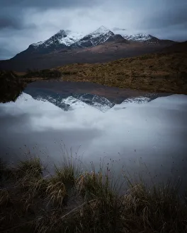 Snowcapped Prints: Isle of Skye, Inner Hebrides, Scotland, United Kingdom, Europe