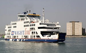 Portsmouth Prints: Isle of Wight ferry at Portsmouth, Hampshire, England, United Kingdom, Europe