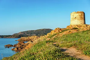 Wonderful Prints: Isola Rossa historic tower at sunset, Sardinia, Italy, Mediterranean, Europe