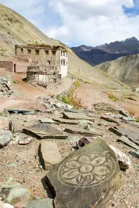 Ladakh Prints: Isolated guesthouse, Yurutse valley
