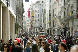 Images Dated 24th April 2008: Istiklal Caddesi, Istanbuls main shopping street in Beyoglu quarter