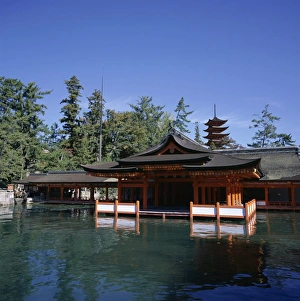 Shinto Prints: Itsukushima-jinja shrine and five storeyed pagoda