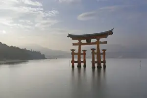 Shintoism Prints: Itsukushima Shrine torii gate, UNESCO World Heritage Site, Miyajima, Hiroshima Prefecture