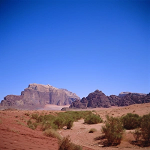 Wadi Rum Prints: Jabal Rum, desert landscape in Southern Jordan
