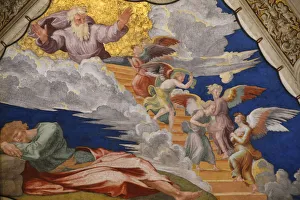 Angel Prints: Jacobs dream, Room of Heliodorus, Vatican Museum, Vatican, Rome, Lazio, Italy