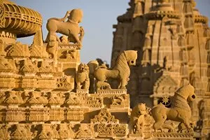 Jain Temple roof detail, Jaisalmer, Western Rajasthan, India, Asia