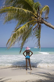 Jamaican woman on beach